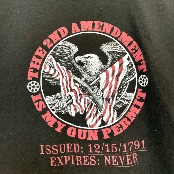 2nd Amendment Gun Permit t-shirt patriotic graphic tee Streetwear eagle XL - Picture 2 of 6